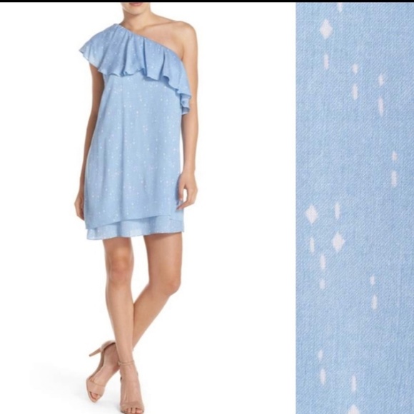 Charles Henry Dresses & Skirts - NWT Charles Henry 1 Shoulder Ruffle Dress Sky L